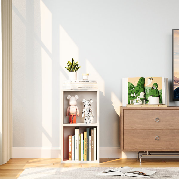 Ebern Designs Narrow Bookcase, Corner Bookshelf With Storage Space